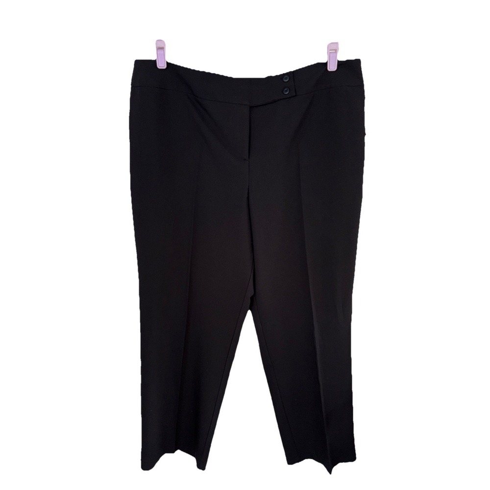 Haggar Dress Pants Womens Sz 22W Black Trousers Tummy Control Stretch Slacks NEW